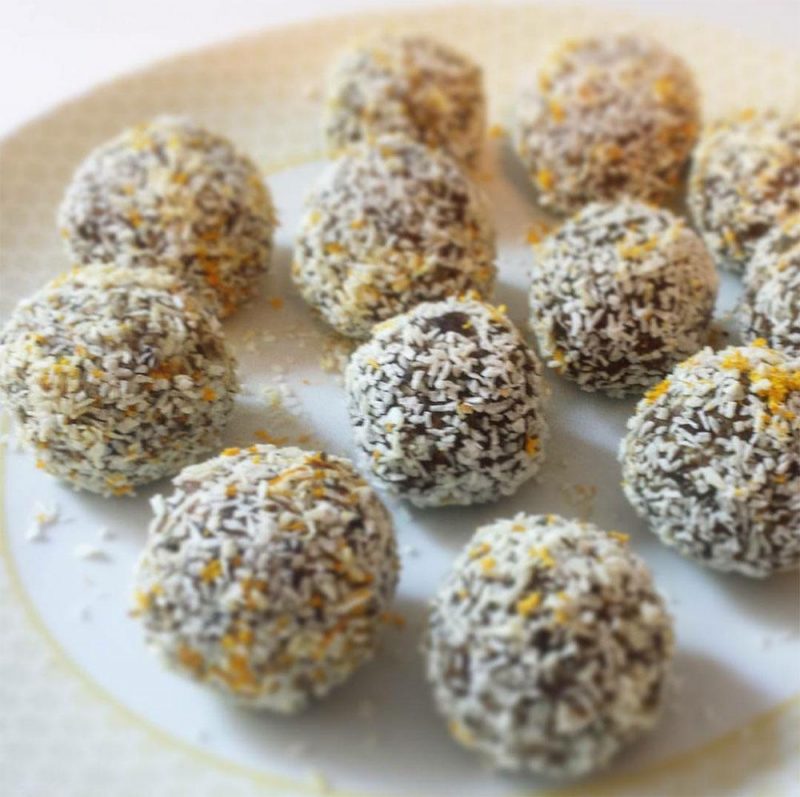 Orange and coconut energy balls